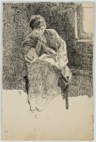 Niederblickenden Dame