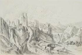 Felsenlandschaft mit Burg