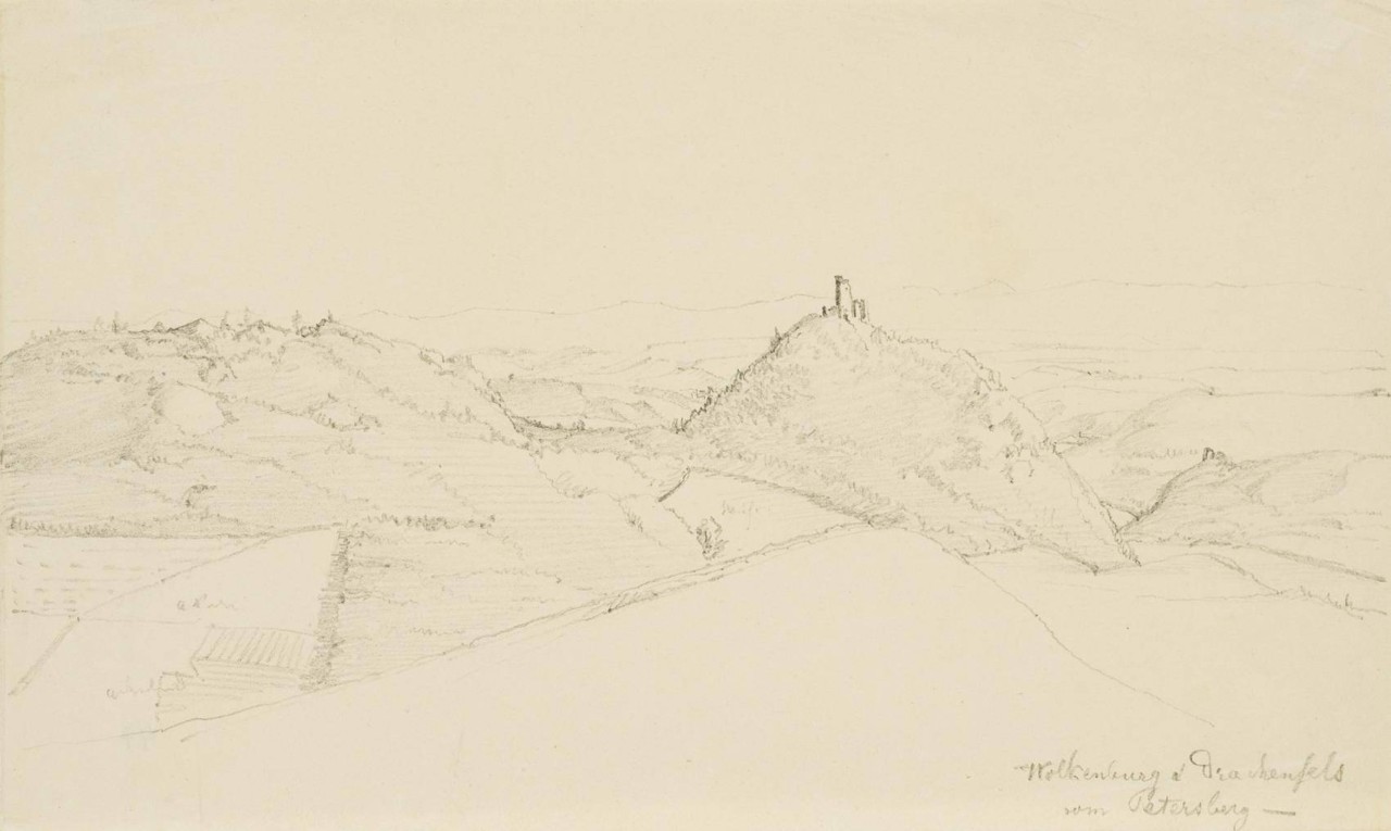 Ansicht der Burgen Wolkenburg und Drachenfels
