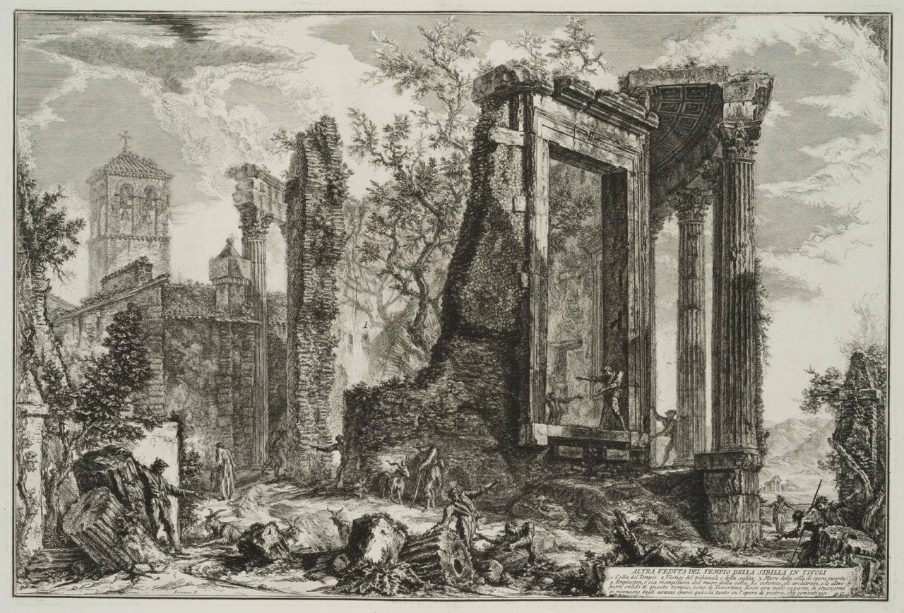 Ansicht des Sibyllentempels in Tivoli