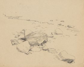 Studie einiger Felsen am Ufer