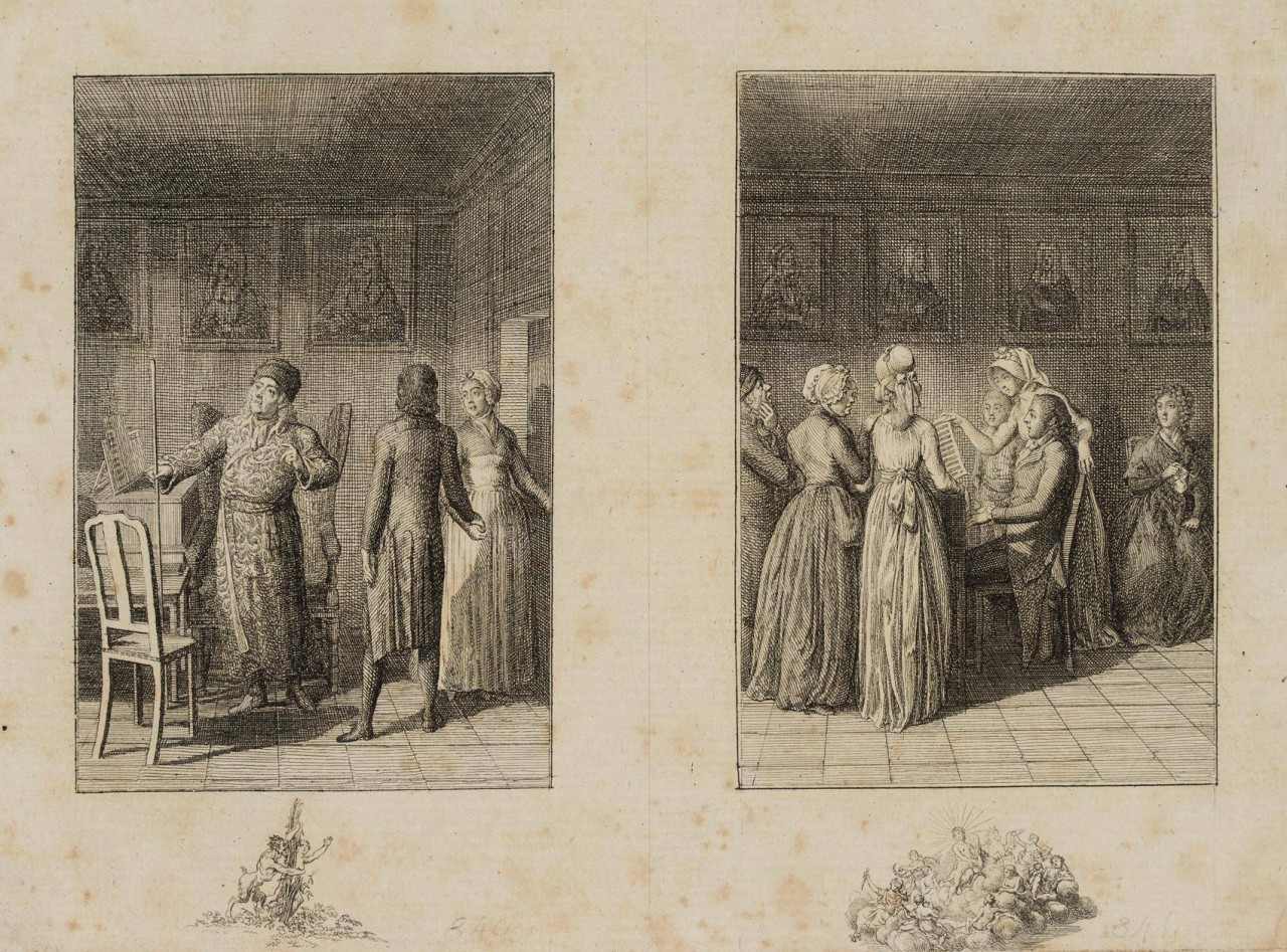 Pfarrer mit dem Pfeifenrohr & Die gräfliche Familie am Klavier