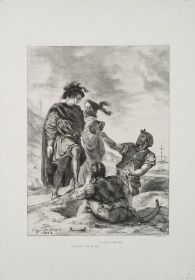 Hamlet und Horatio auf dem Friedhof mit dem Schädel des Yorick