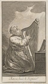 König David mit der Harfe musizierend, Titel-Kupfer zu den Psalmen