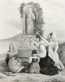 Italienerinnen bei Madonnenbild