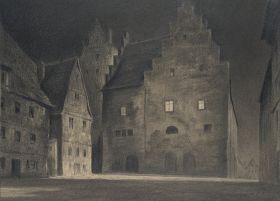 Nächtliche Straßenszene