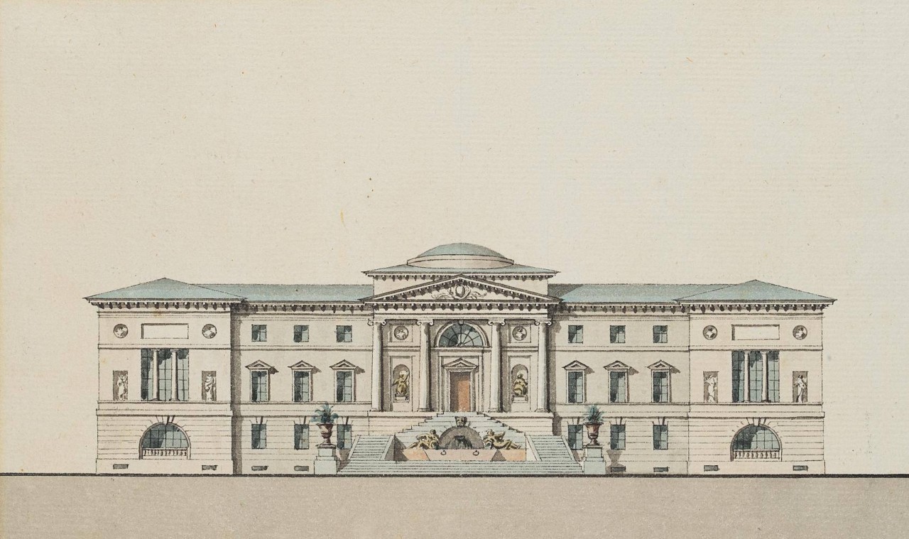 Entwurf einer klassizistischen Schlossfassade