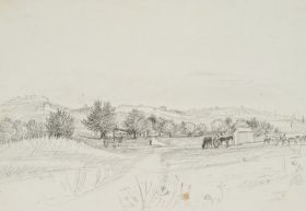 Landschaft mit Obstbäumen