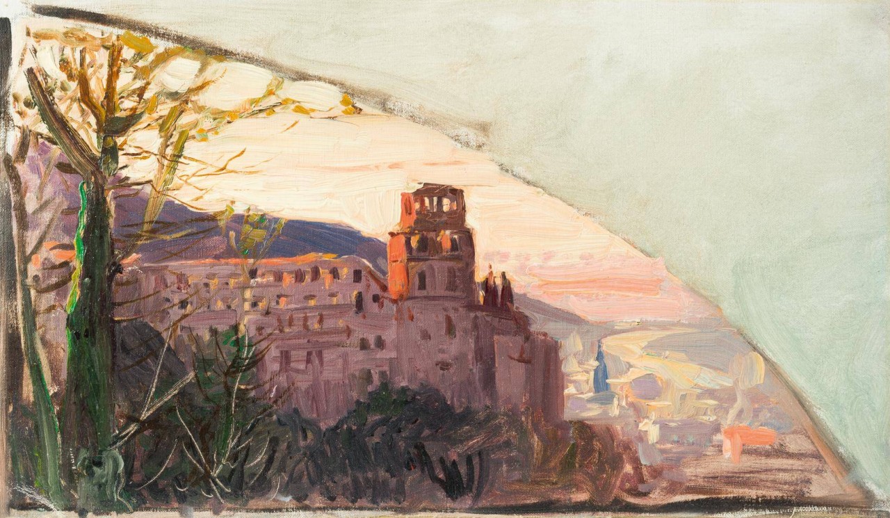 Das Heidelberger Schloss im Abendrot