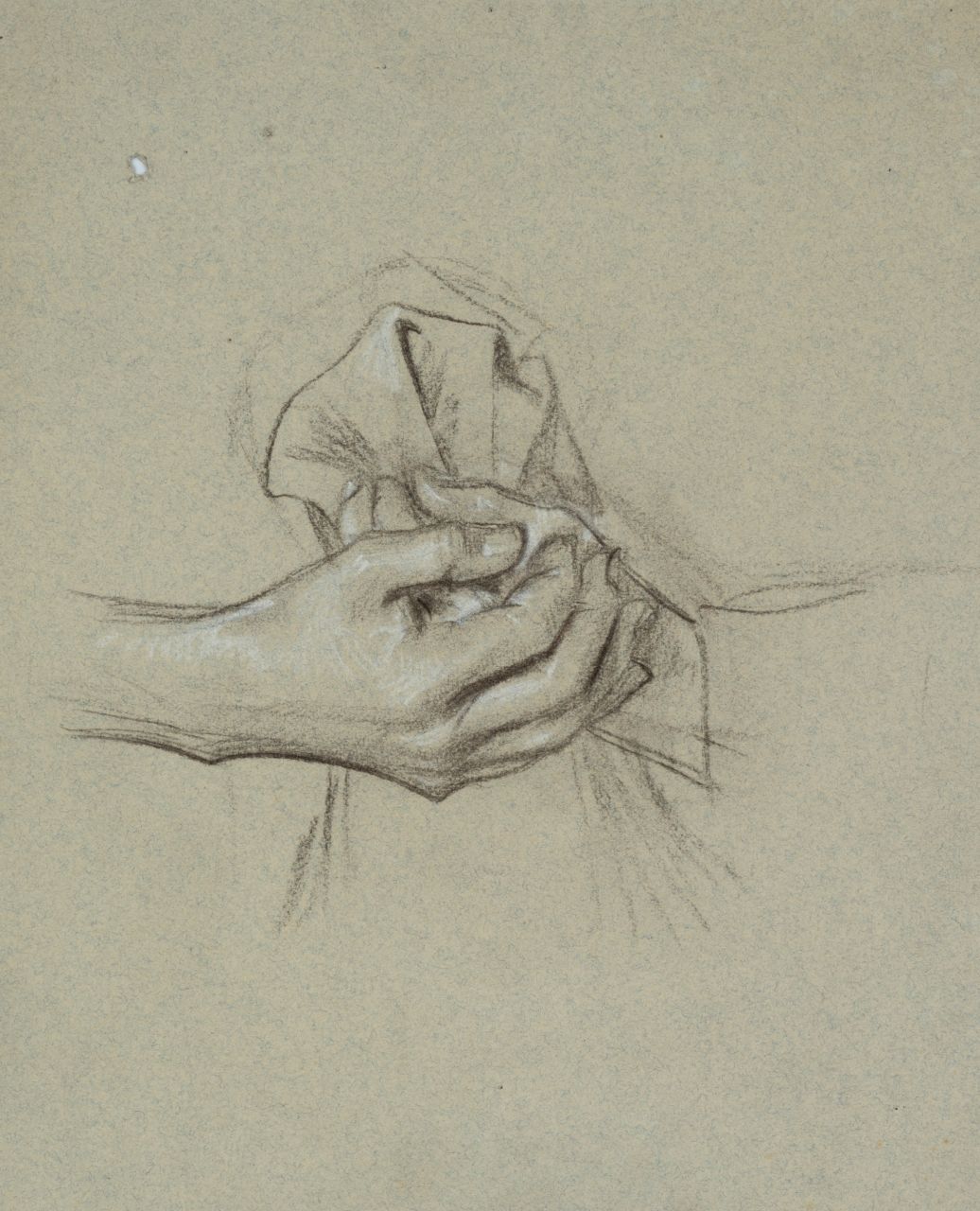 Eduard von Gebhardt: Handstudie mit Tuch