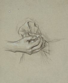 Handstudie mit Tuch