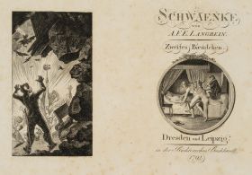 Titel-Kupfer und Titel-Vignette zu Langbein's Schwänke. Zweites Bändchen