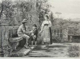 Familienszene Villa Borghese in Rom