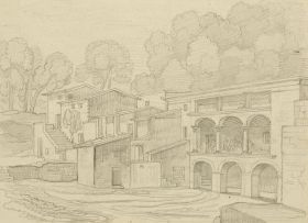 Ländliche Häusergruppe mit Loggia