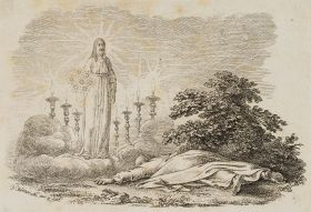Johannes liegt vor der Erscheinung Christi