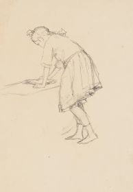 Mädchen in gebeugter Haltung
