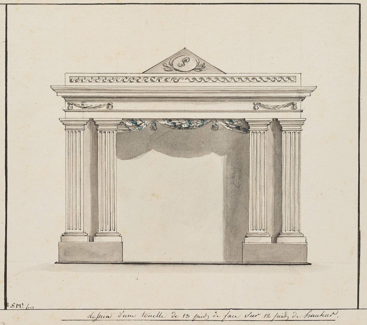 Entwurf einer Bühnenarchitektur, Klassizistische Kulisse