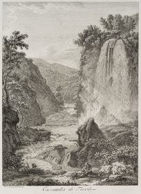 Romantische Ansicht der groÃŸen Kaskade von Tivoli