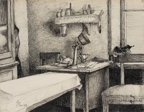 Interieur mit Kaffeekanne
