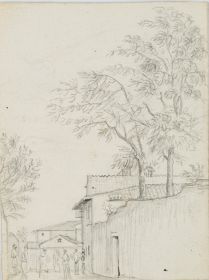 Straße mit Figurengruppe