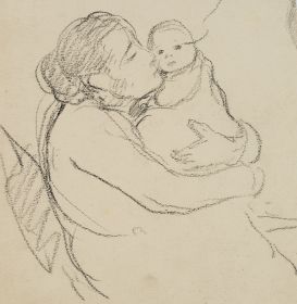 Mutter mit Kind auf dem Arm