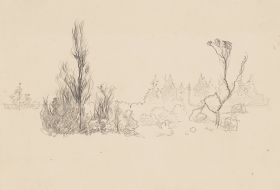 Landschaftsstudie mit Baumgruppen