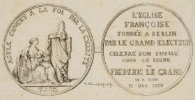 Medaille auf das Jubiläum der französischen Kirche zu Berlin