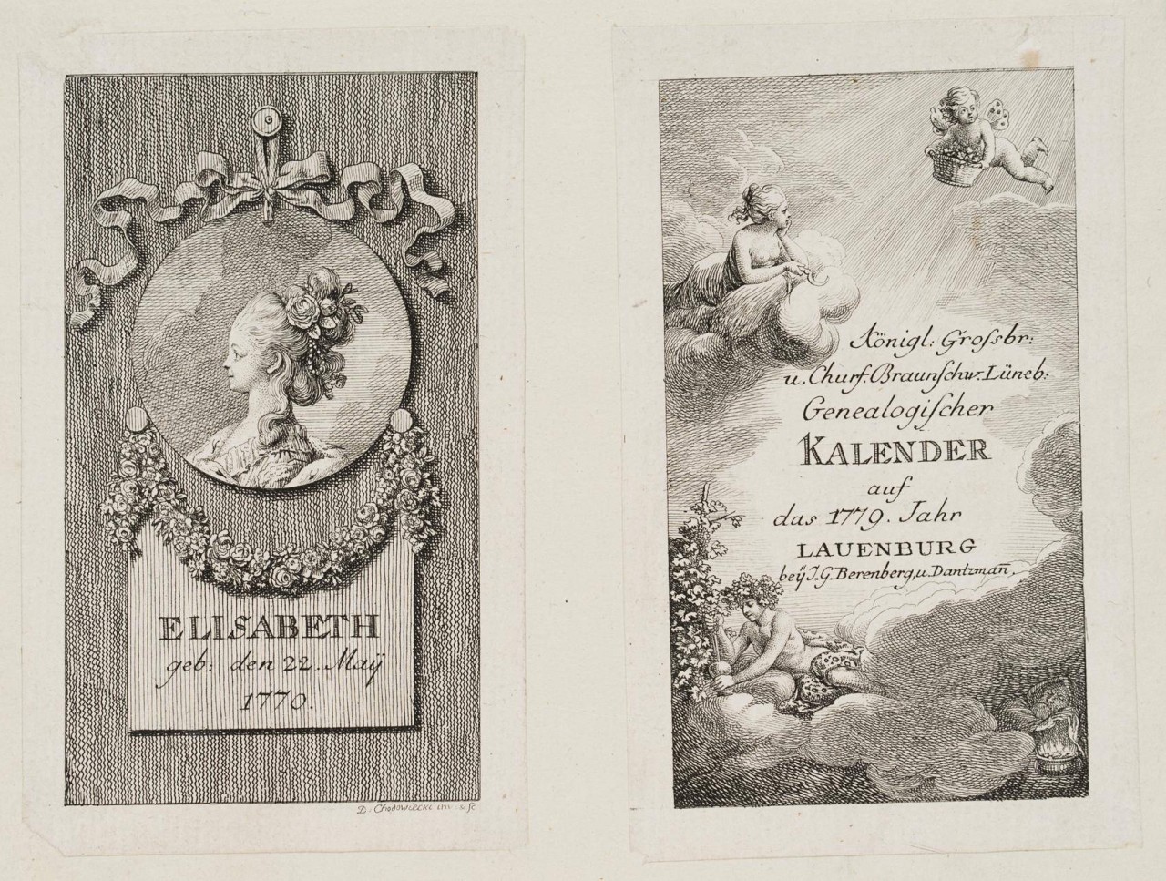 Titel und Portrait zum Lauenburger Kalender für 1779, einzeln