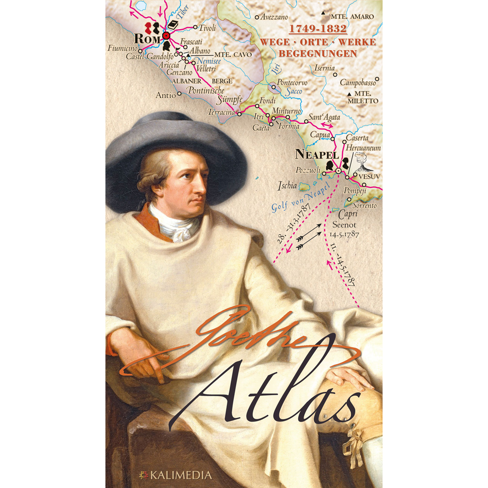 Goethe-Atlas. Faltkarte mit Goethes Reiserouten