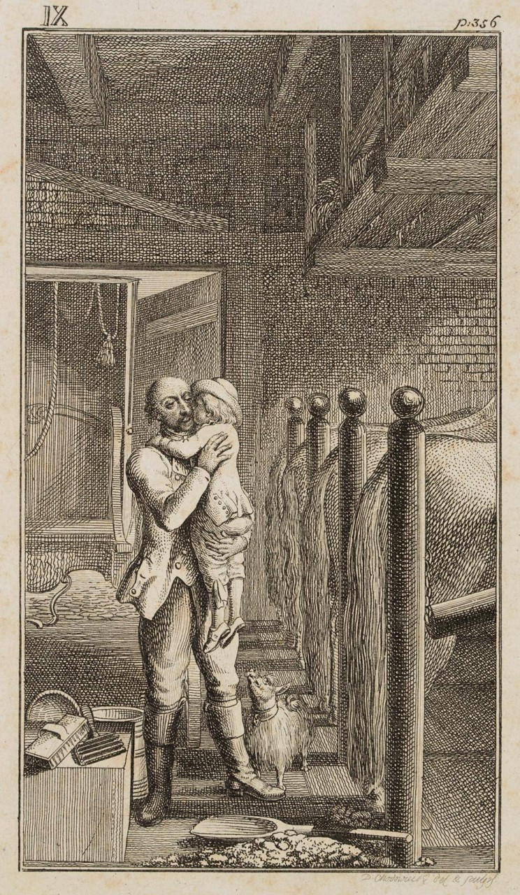 Kutscher Franz mit Carl Arner im Pferdestall