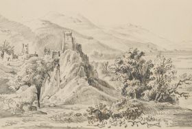 Bergland mit Burgruine