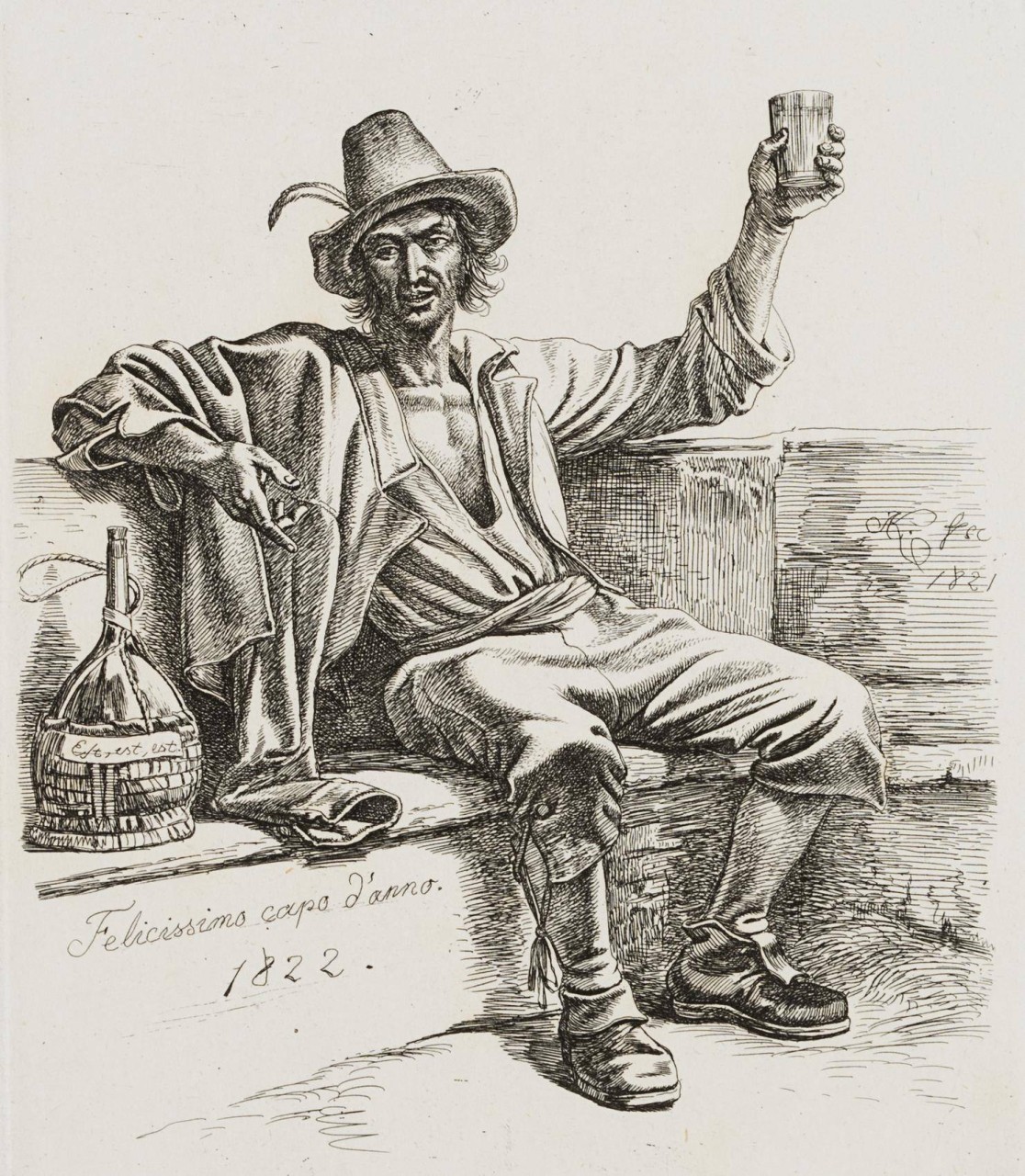 Grußkarte zum Jahresanfang 1822