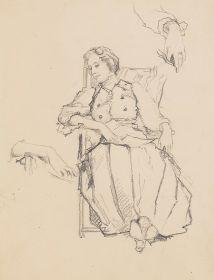 Studie einer sitzenden Frau