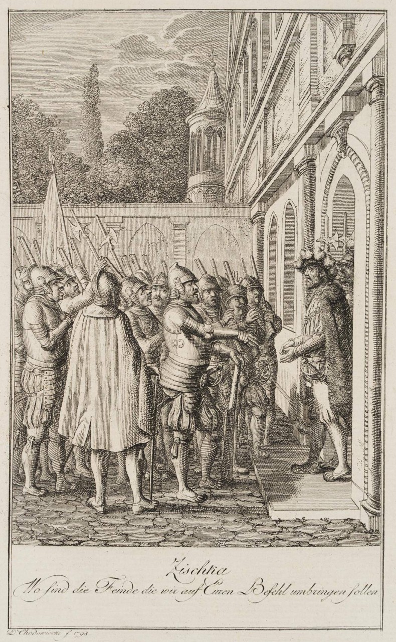 Der Hussitenführer Jan Žižka vor König Wenzel IV.