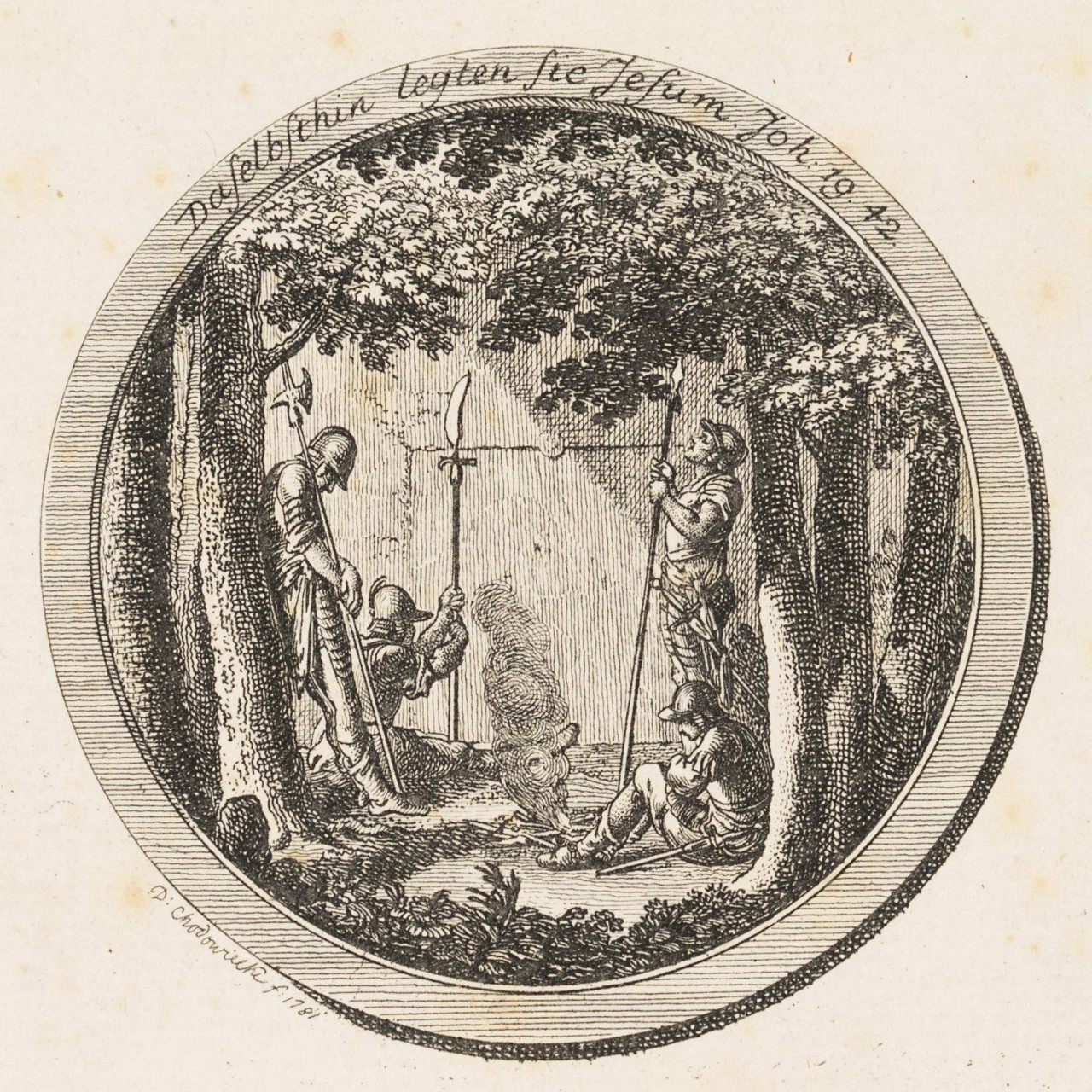 Erste Titel-Vignette zu Hermes' Passionspredigten