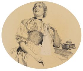 Nähendes Mädchen