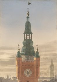 Ansicht eines Kirchturms, St.-Georgen-Kirche Wismar(?)