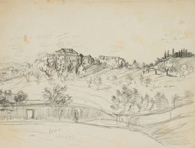 Mediterrane Landschaft mit Gutshöfen