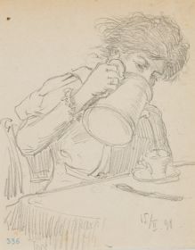 Frau mit Kaffeekanne