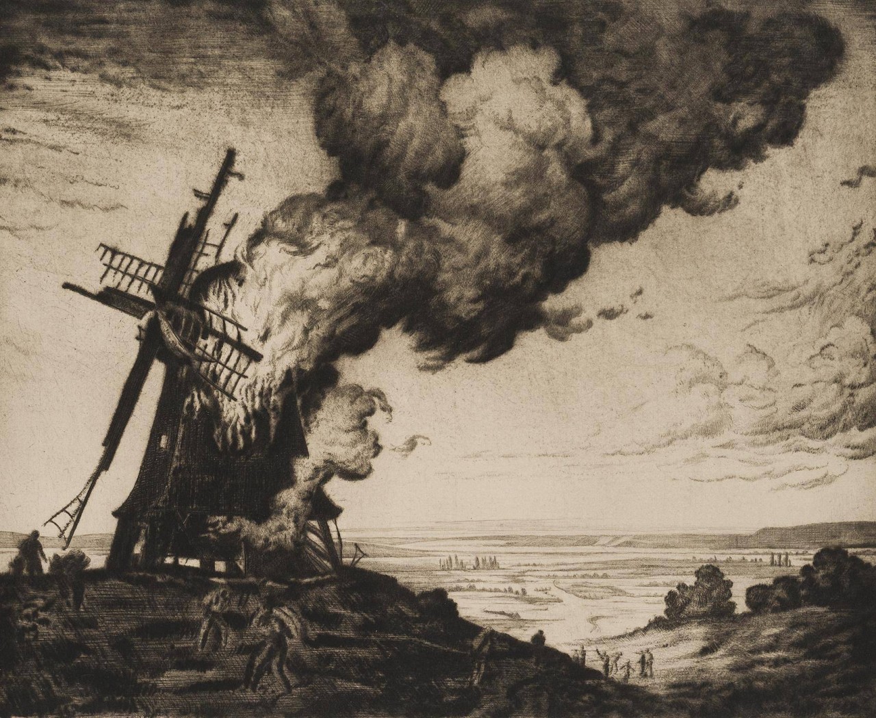Der Mühlenbrand, Probedruck mit Randeinfall