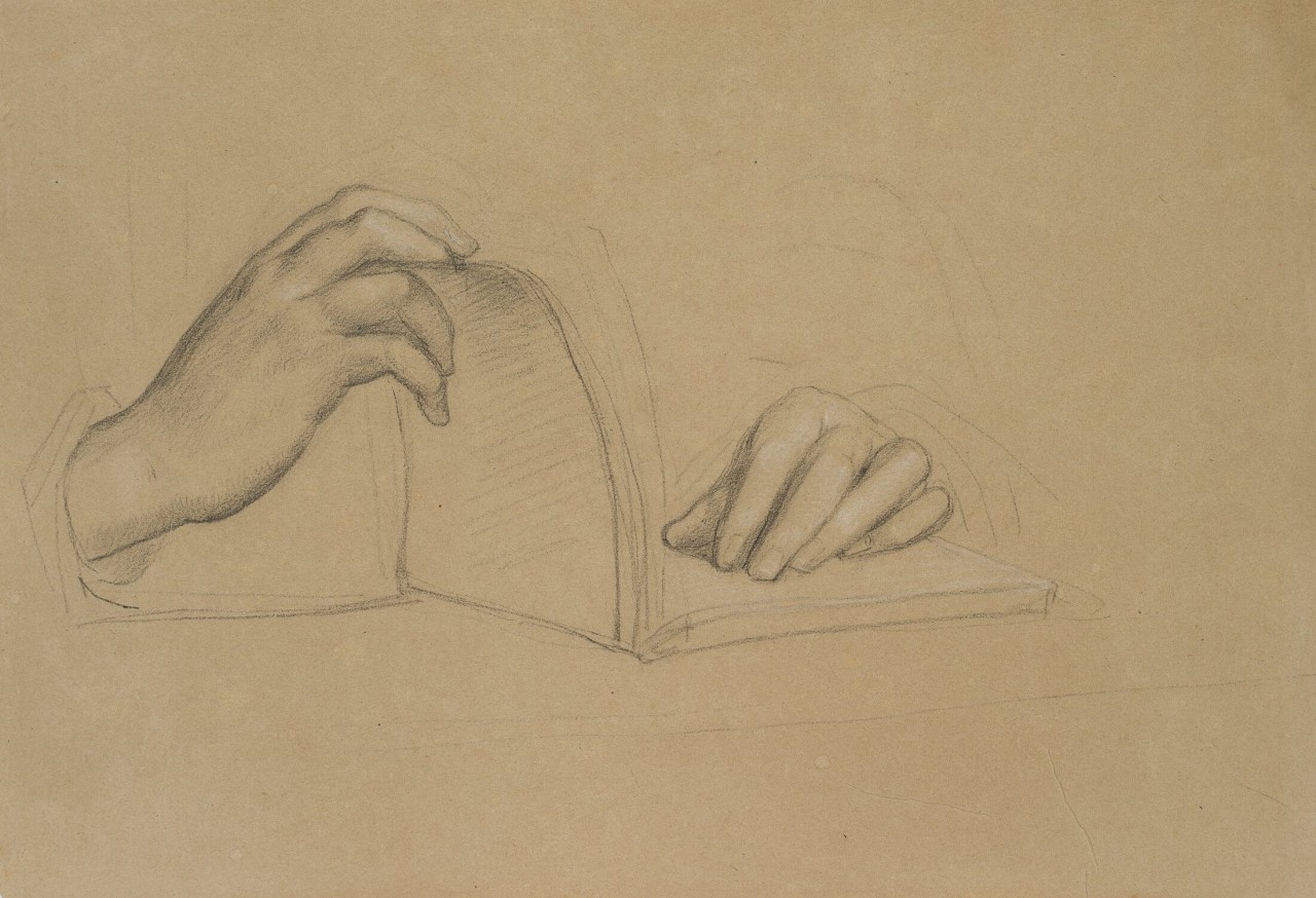 Handstudie mit Buch