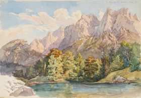 Badersee bei Grainau mit Wettersteingebirge