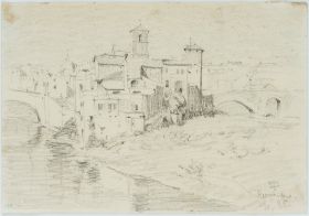 Isola Tiberina mit San Bartolomeo all'Isola in Rom