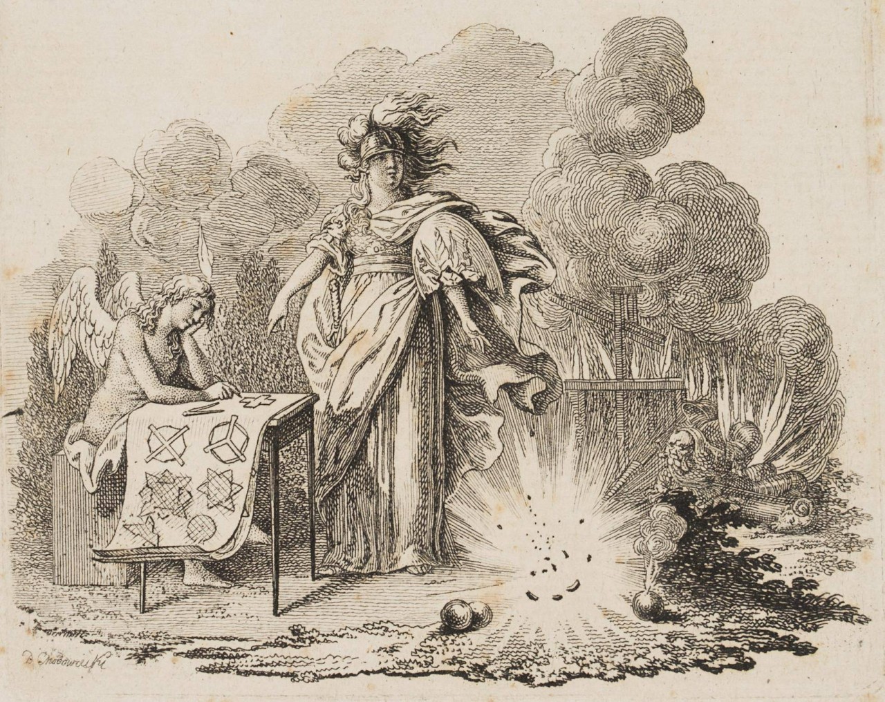 Bellona unterrichtet den Genius des Krieges
