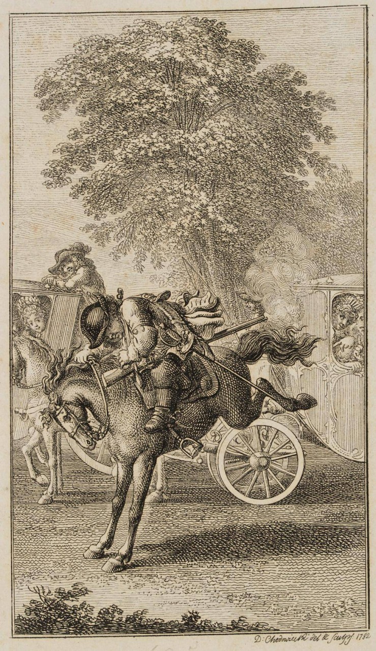 Ragotin auf dem durchgehenden Pferde