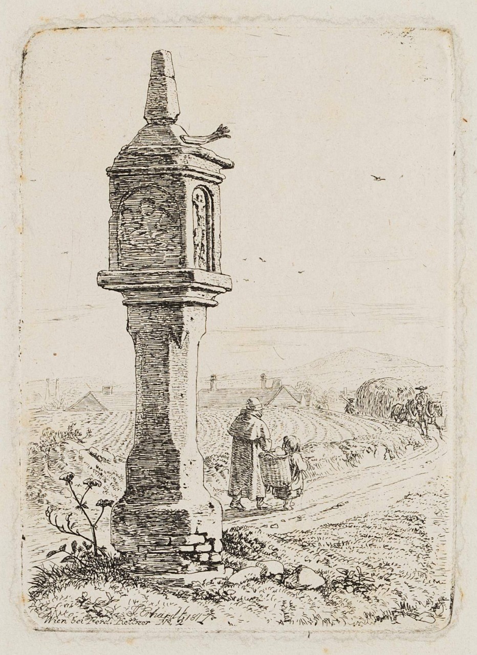 Denksäule mit eiserner Hand bei Schönbrunn