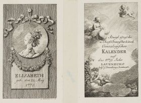 Titel und Portrait zum Lauenburger Kalender für 1779, einzeln