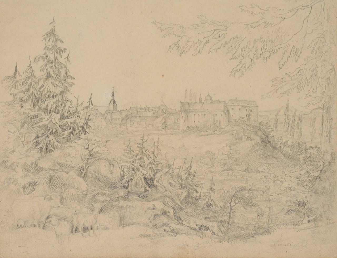 Hirte bei Schloss Lauenstein