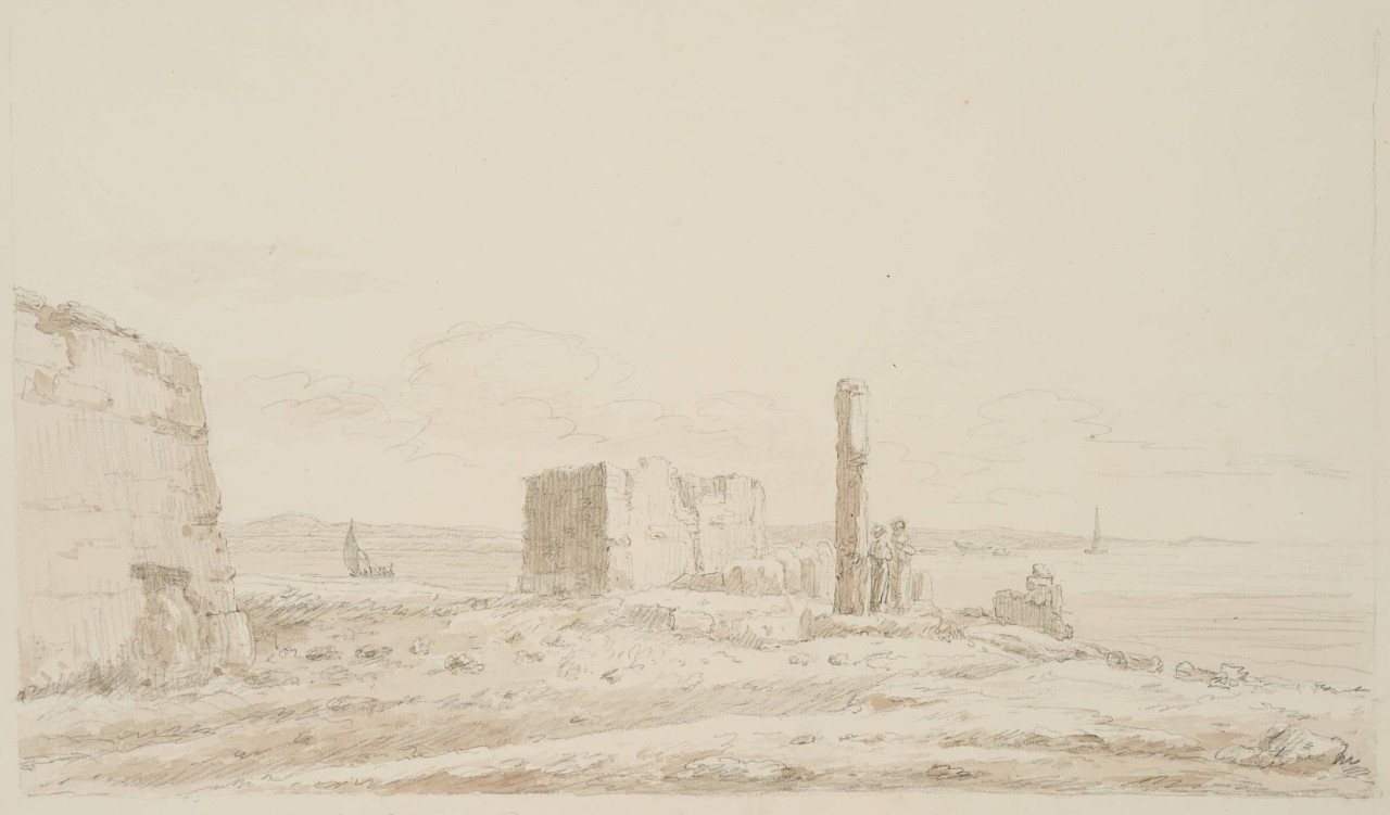 Ruinen bei Suez mit dem Roten Meer