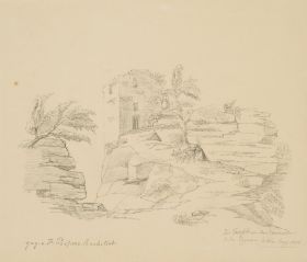 Ruine der Burg Trifels von der Nordseite aus gesehen